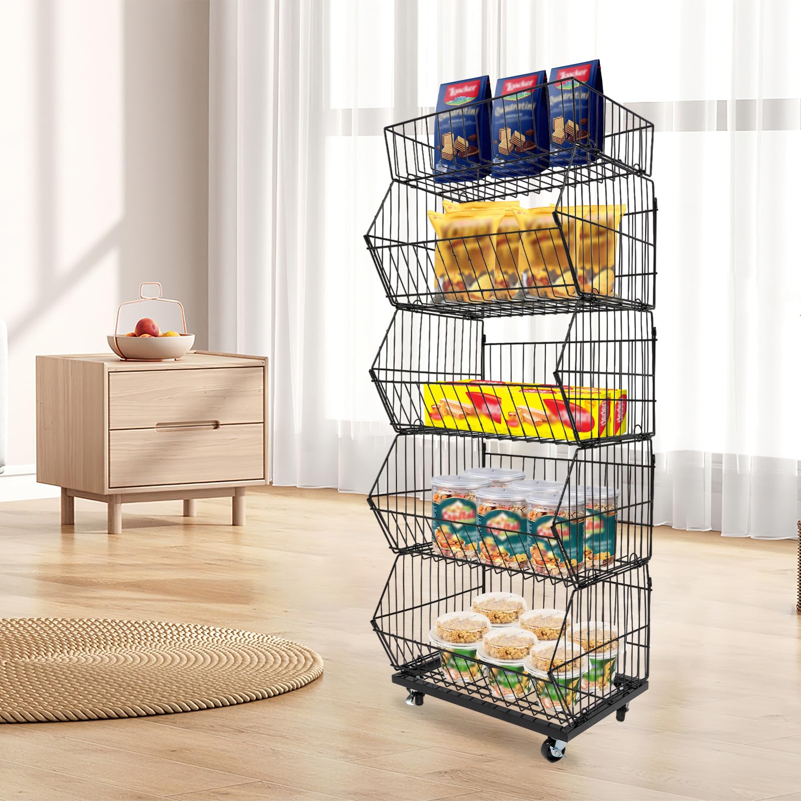 ロッテ　ラック Amazon.com: 5-Tier Large Retail Display Rack with 4 Wheels,Snack